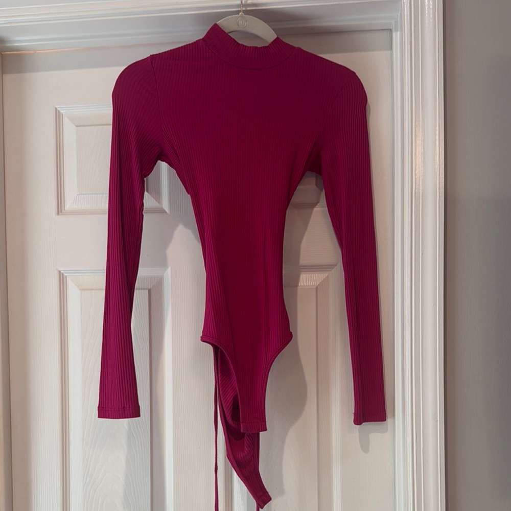 Elegant Fuchsia Long Sleeve Bodysuit